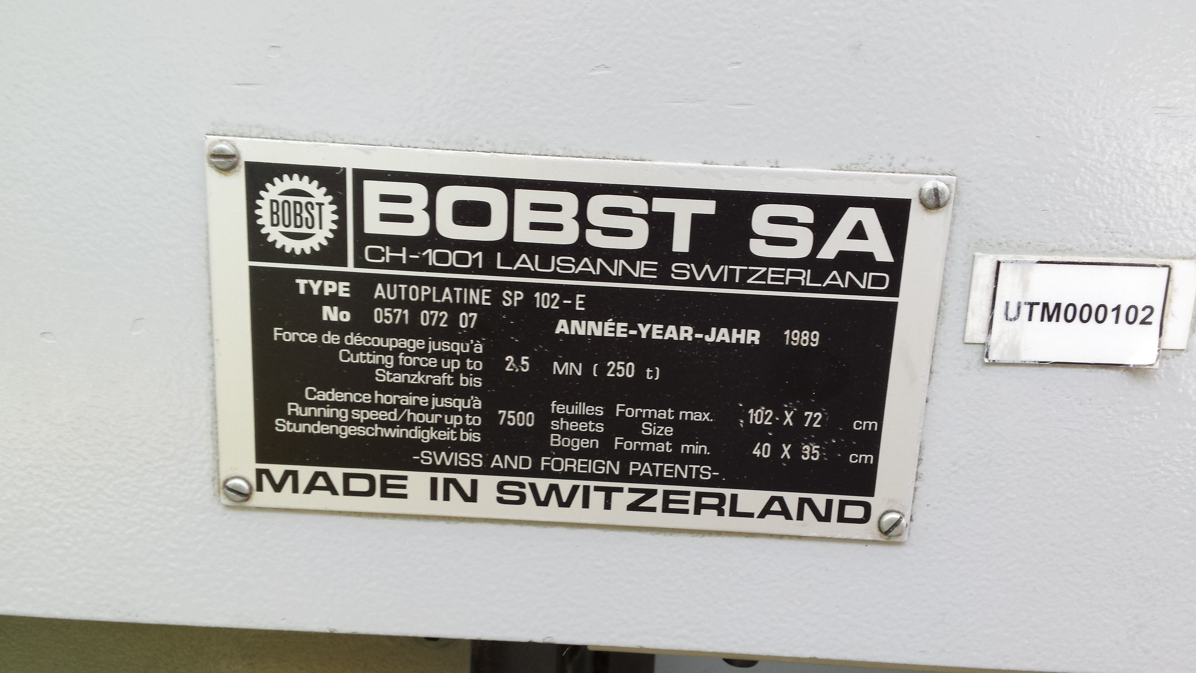 Bobst SP102 E
